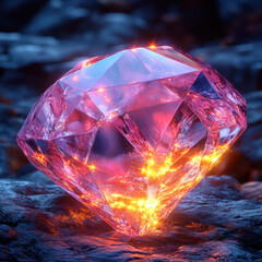 Canvas Print - Glowing Gemstone.