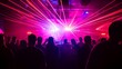 © pkproject - Electrifying Nightclub Scene with Laser Lights and Silhouetted Dancers