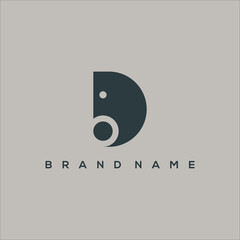 Poster - Initial letter D elephant logo symbol. Elephant design element, initial Letter D logo Icon, Initial Logo Template