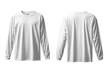 White Long Sleeve Tshirt Mockup Isolated created with Generative AI