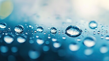 Wall Mural - Close-up of water droplets on a surface, showcasing clarity and texture.