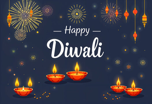 Happy diwali banner design. Deepavali poster design social media post