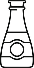 Poster - simple line drawing of a bottle of wine with a blank label, perfect for adding your own custom brand