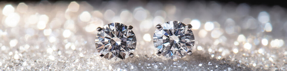 Canvas Print - Diamond Earrings Closeup.