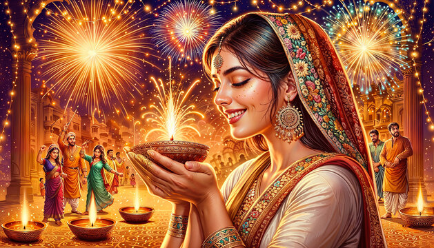 Happy diwali banner design. Deepavali poster design social media post