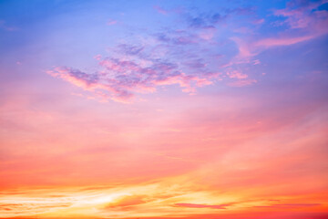Wall Mural - beautiful , luxury soft gradient orange gold clouds and sunlight on the blue sky perfect for the bac