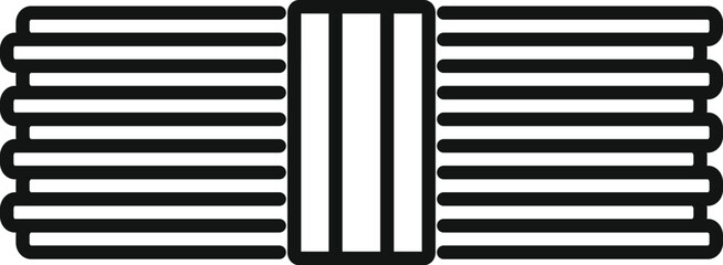 Poster - Simple vector icon of a stack of rebar tied together with a metal wire for use in construction