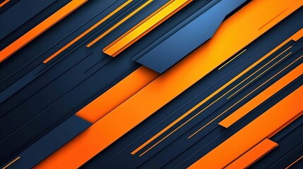 Abstract Geometric Background with Orange and Blue Stripes