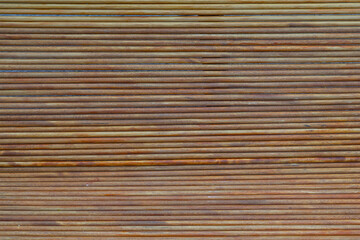 Poster - wooden background round, thin boards close-up ,brown background horizontal lines