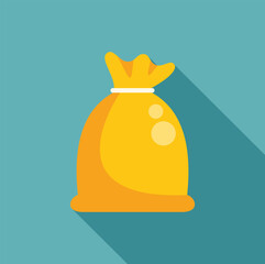 Wall Mural - Big yellow money bag is overflowing with cash, representing wealth, prosperity, and financial success