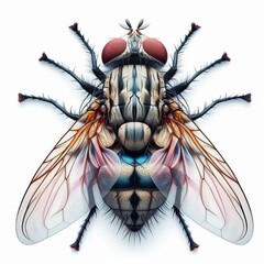 Wall Mural - fly on white background