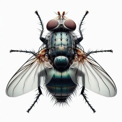 Wall Mural - fly on white background