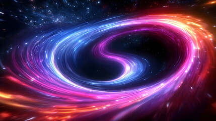 Poster - A swirling cosmic vortex of colorful light and energy.