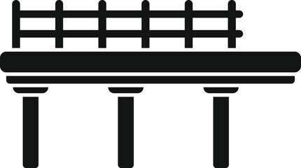 Poster - simple black and white vector icon of a bridge connecting two sides