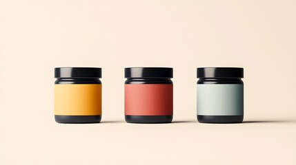 Wall Mural - a flat design of a product packaging label that stays readable on both small and large containers