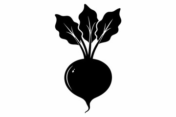 Wall Mural - Sugar beet silhouette black vector art illustration