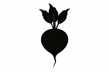 Wall Mural - Sugar beet silhouette black vector art illustration