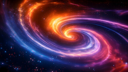 Poster - A vibrant galaxy swirl with colorful cosmic elements.