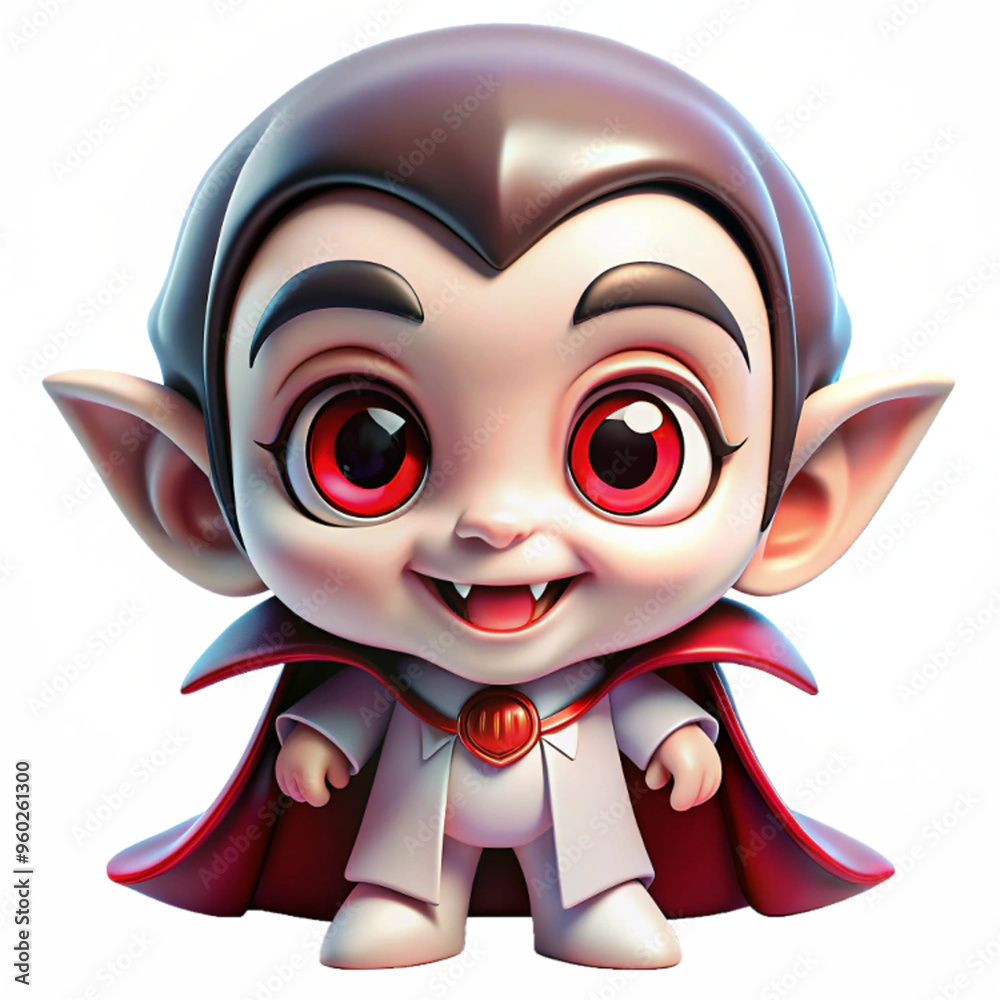Dracula mascot cute, Red big eye , big fang ,chibi , full color body ...