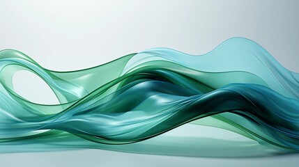 Abstract green curved shape on a white background, designed for motion graphics animation. This fluid and captivating vector illustration with negative space for a minimalist and unique aesthetic