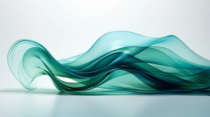 Abstract green curved shape on a white background, designed for motion graphics animation. This fluid and captivating vector illustration with negative space for a minimalist and unique aesthetic