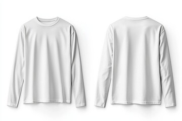 White Long Sleeve Tshirt Mockup Isolated created with Generative AI