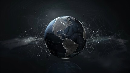 Wall Mural - Global Network: A Dark and Connected World