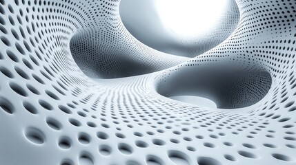 Poster - Intricate abstract architecture with organic shapes and light in a modern design setting