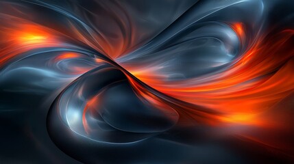 Poster - Abstract swirling patterns of red and blue colors create a dynamic visual composition with a sense of movement and depth