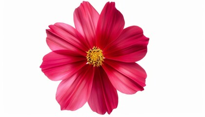 Elegant Cosmo Blossom: A Stunning Contrast Against a White Canvas