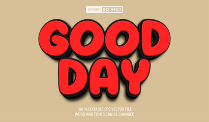 Poster - Editable 3d text style effect - Holiday Good Day  text effect Template