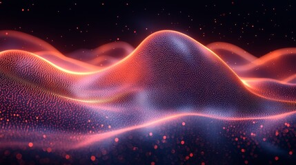 Poster - colorful abstract waves glowing softly in the dark, creating a serene and enchanting atmosphere