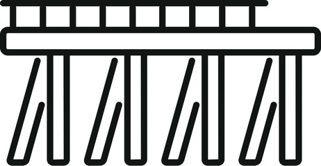 Sticker - Simple icon of a bridge being built with beams supporting the roadway over water