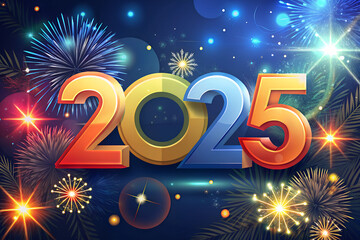 Wall Mural - 2025 new year celebration background 