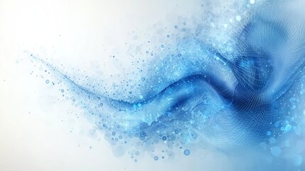 Poster - abstract blue wave design with fluid shapes and soft textures representing motion and tranquility