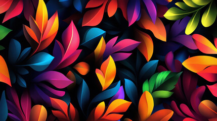 Aufkleber - A colorful leafy background with a variety of colors. The image is a vibrant and lively representation of nature