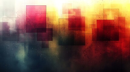 Poster - Abstract colorful geometric shapes with a gradient background creating a vibrant and modern art piece in a contemporary style