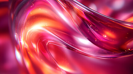 Poster - Vibrant swirling patterns of pink and orange hues create a stunning abstract visual experience in a dynamic and energetic composition