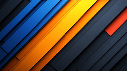 Aufkleber - Abstract geometric pattern featuring vibrant colors in diagonal stripes on a dark background, highlighting depth and contrast