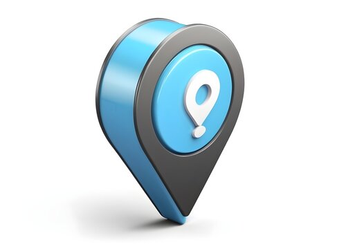 Location icon 3d rendered isolated on white background with shadow