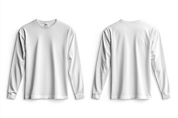 White Long Sleeve Tshirt Mockup Isolated created with Generative AI