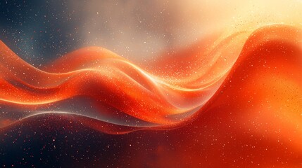 Poster - Abstract orange and red waves with soft gradients evoking a sense of motion and warmth in a dynamic visual composition