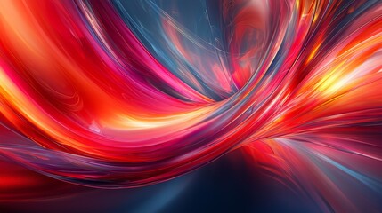 Poster - Vibrant abstract swirls of red and blue texture created in a digital art piece showcasing movement and depth