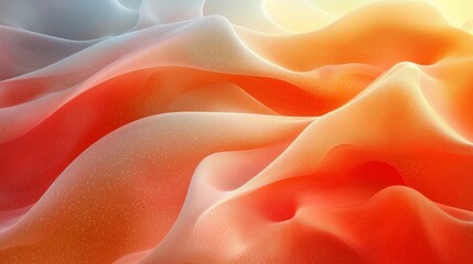 Poster - Abstract waves of vibrant red and orange flowing smoothly across a textured surface in bright light
