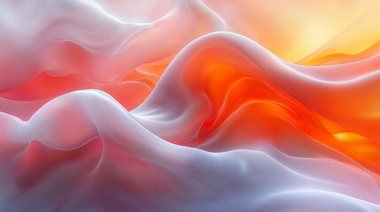 Aufkleber - soft layers of translucent fabric in vibrant orange and red tones creating a warm and inviting atmos