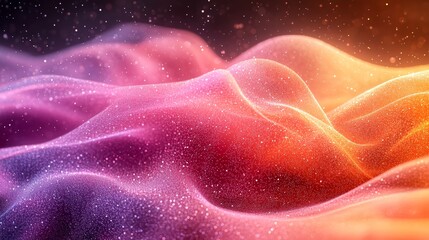 Poster - colorful abstract waves of light and texture create a vibrant, dreamy landscape in a digital space