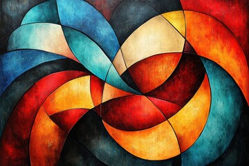 Canvas Print - Abstract Swirls of Colorful Shapes and Patterns