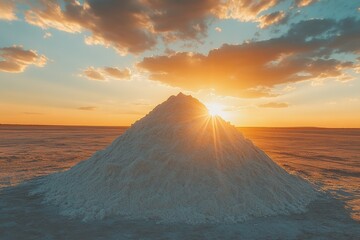 Canvas Print - Salt Mountain at Sunset with Dramatic Sky