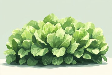 Sticker - Vibrant Green Lettuce Bunch on Light Background