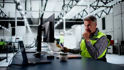 Poster - Sad Factory Employee With Stress